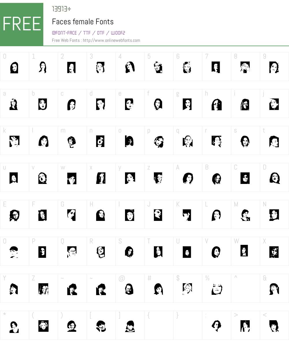 Faces Font Screenshots