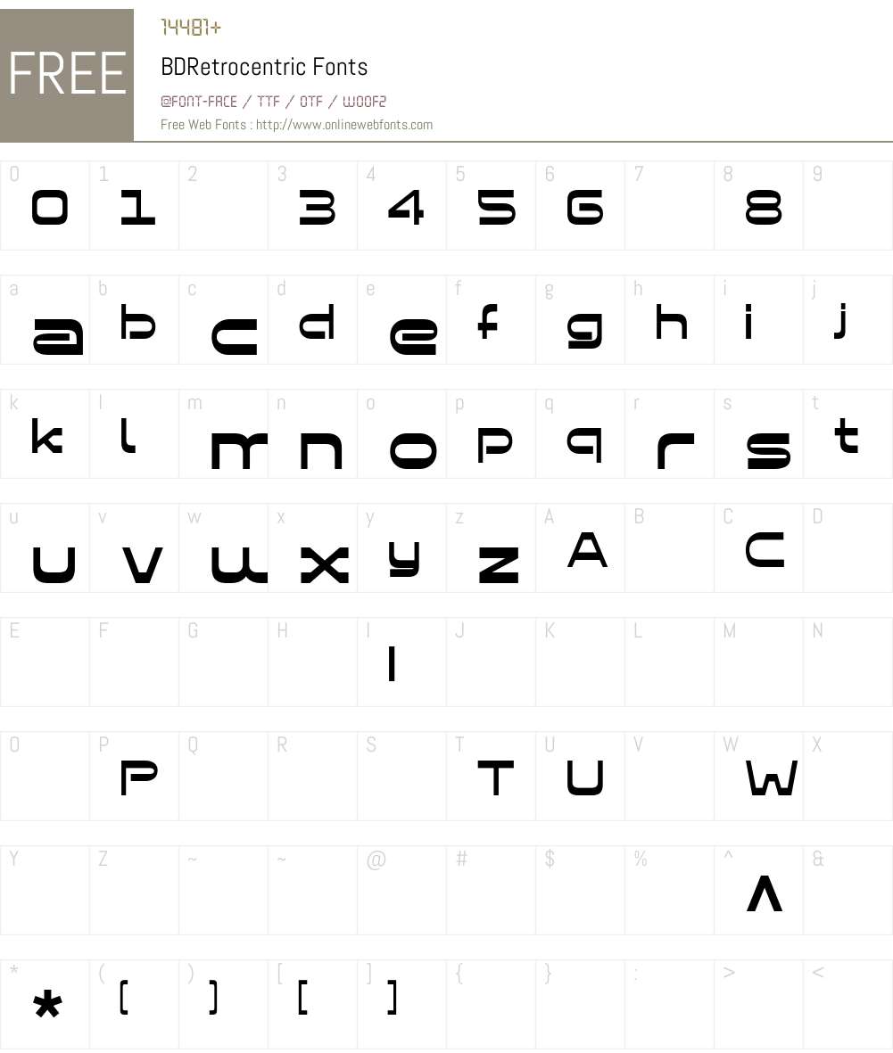 BDRetrocentric Font Screenshots