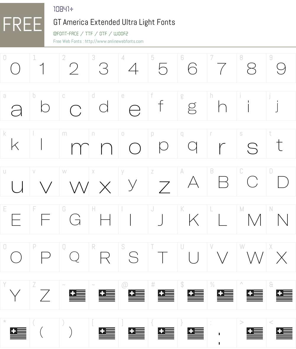 GT America Extended Ultra Light Font Screenshots