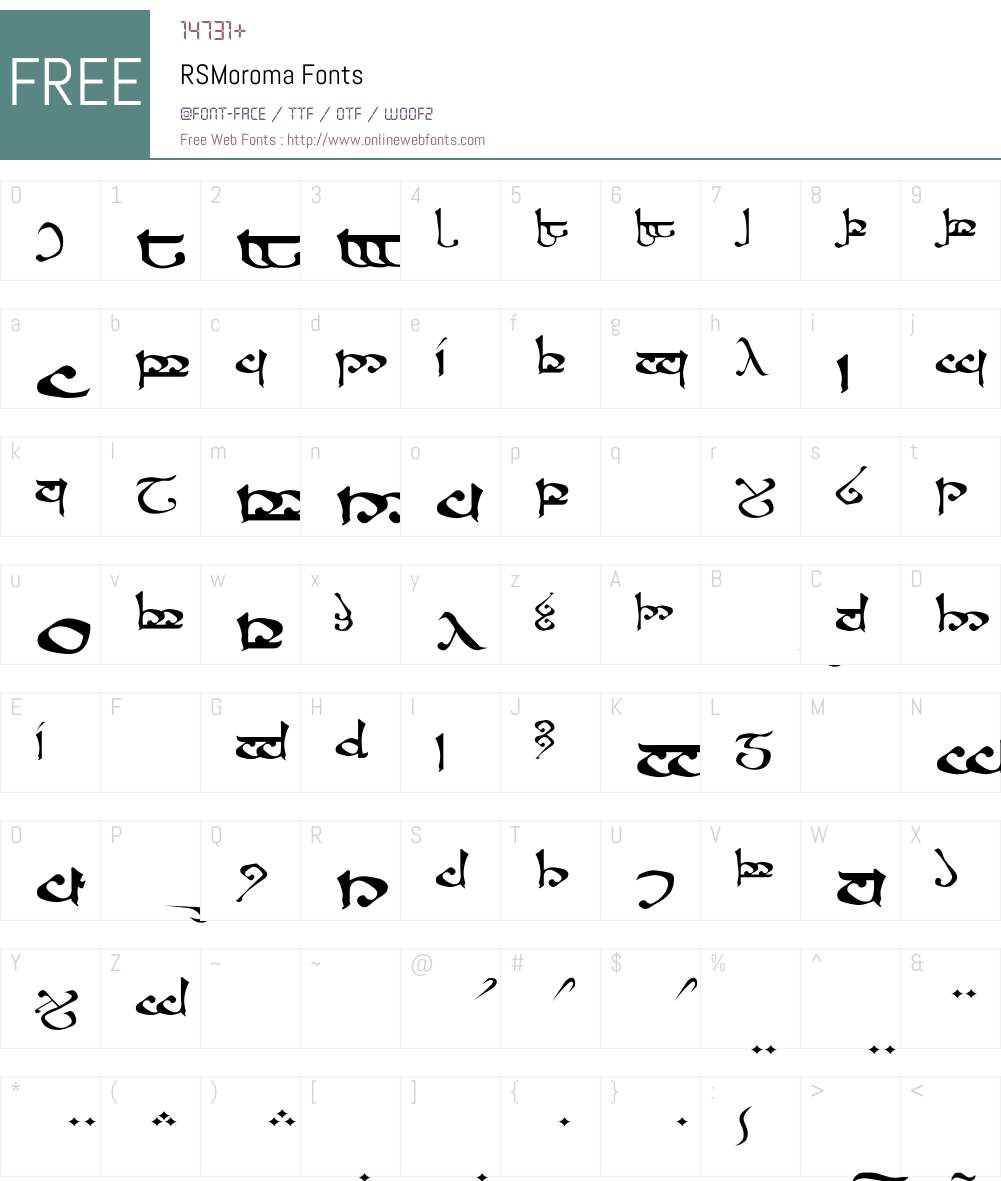 RSMoroma Font Screenshots