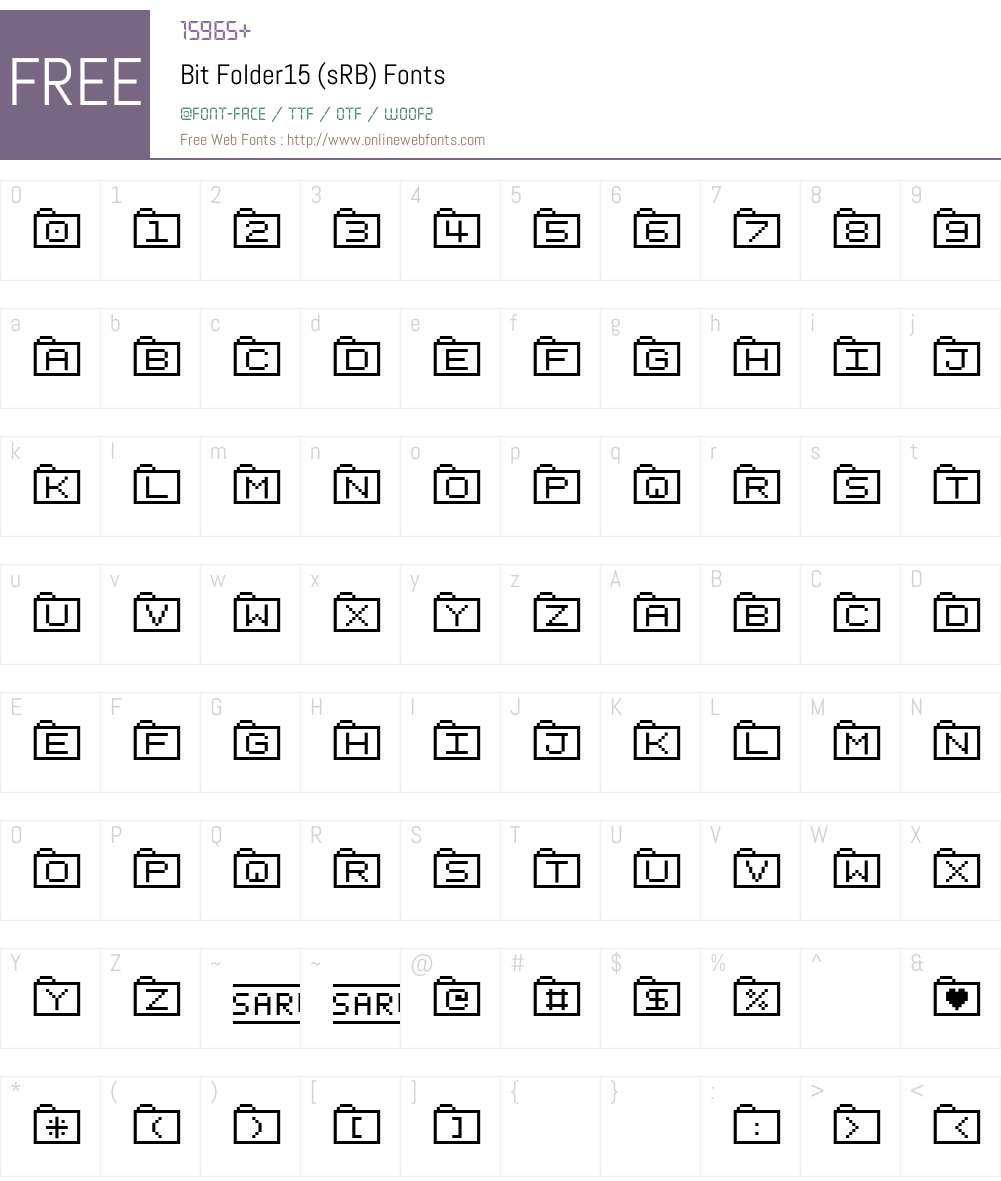 Bit Folder15 (sRB) Font Screenshots
