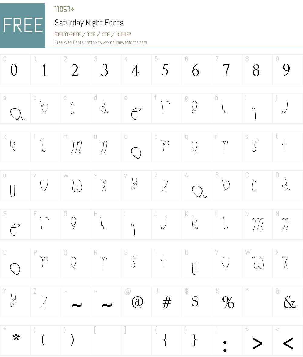 Saturday Night Font Screenshots