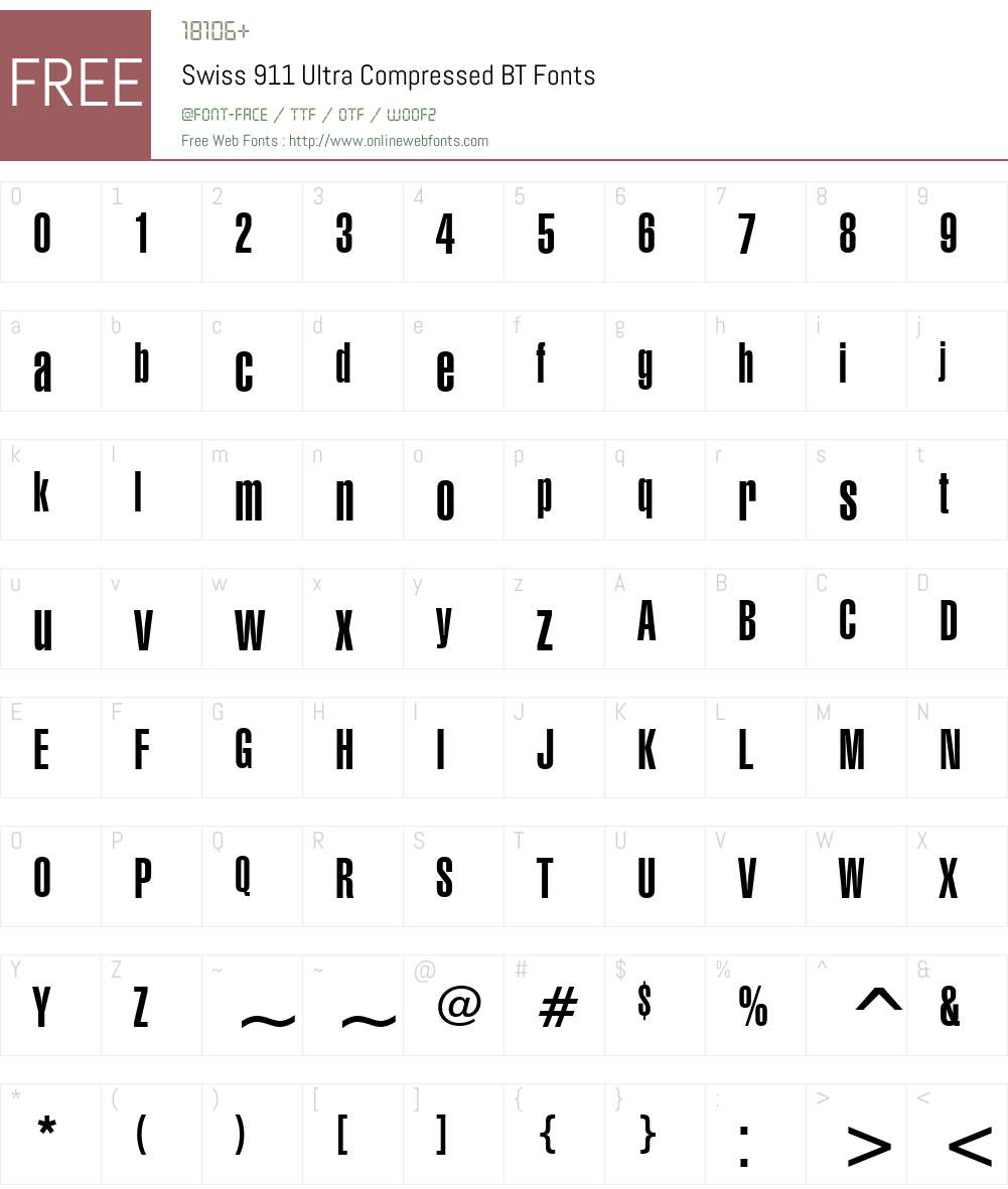 Swiss911 UCm BT Font Screenshots