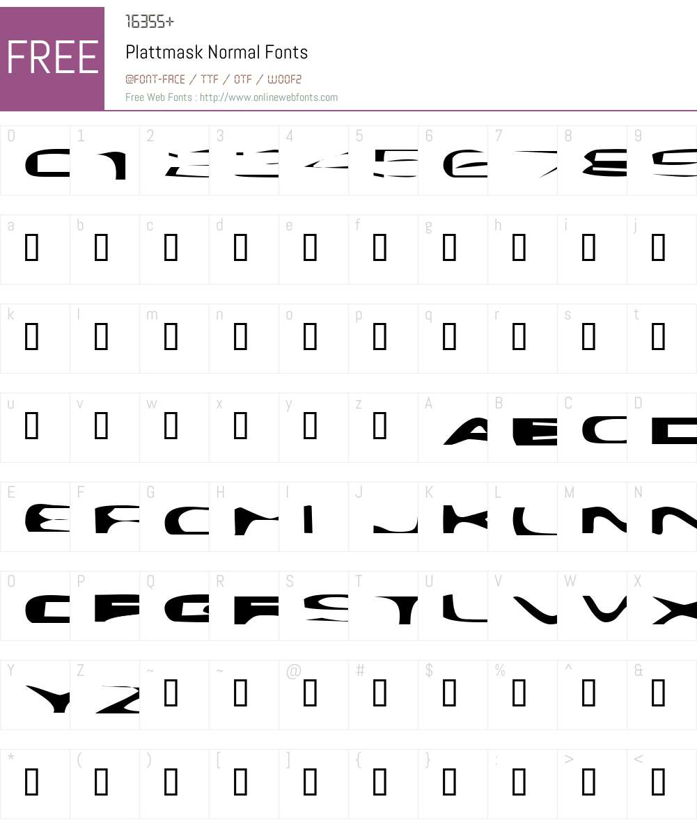 Plattmask Font Screenshots