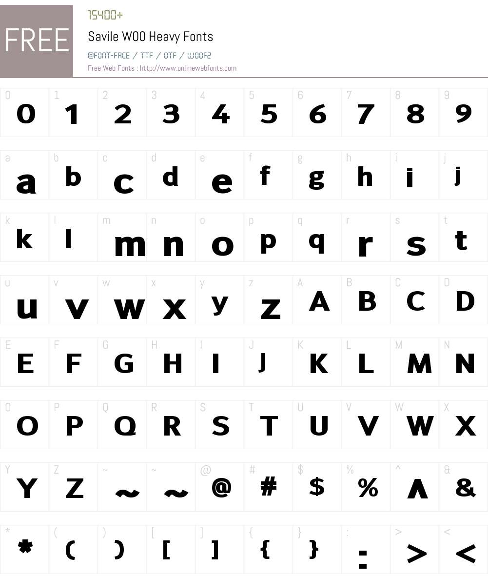 SavileW00-Heavy Font Screenshots