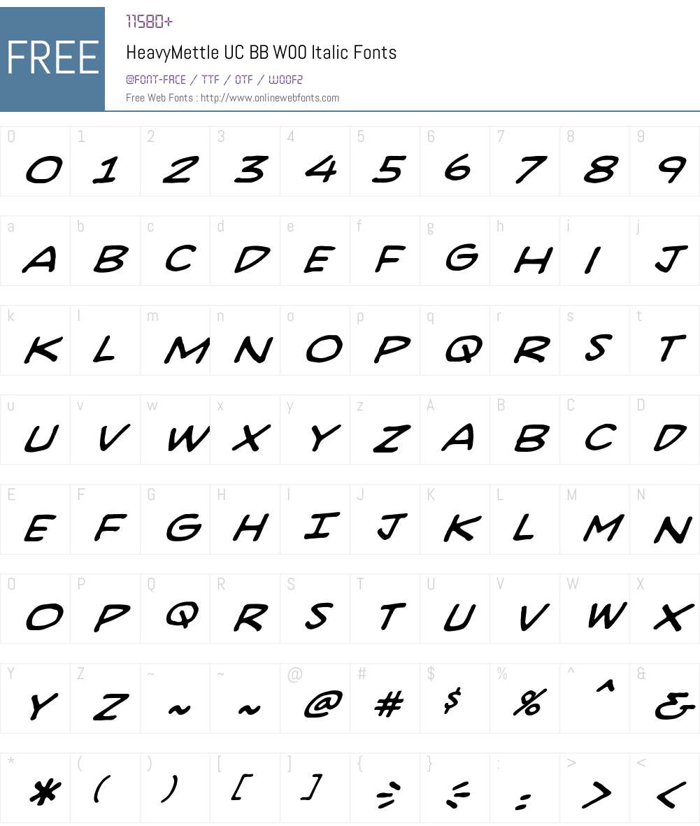 HeavyMettleUCBBW00-Italic Font Screenshots