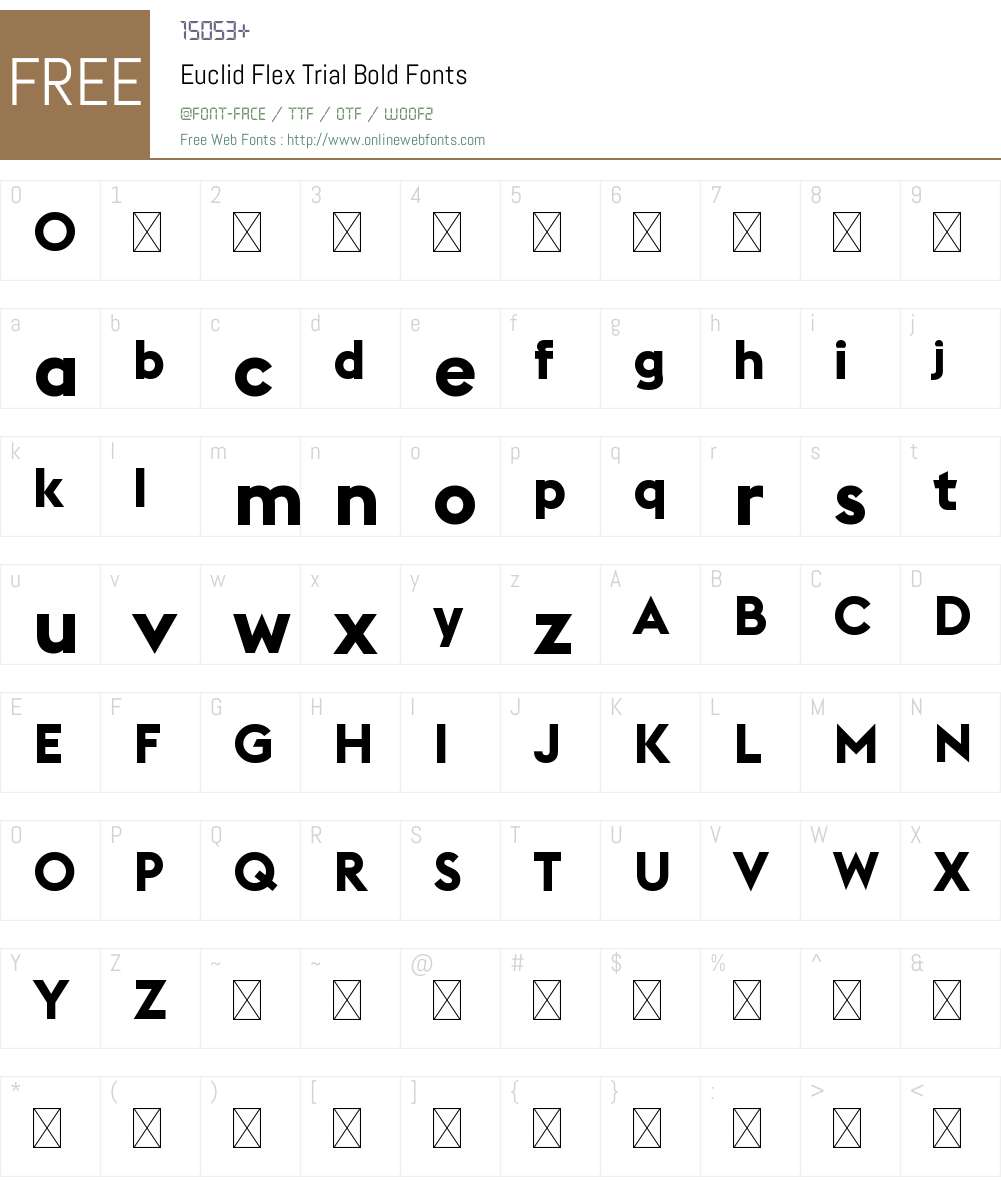 Euclid Flex Trial Bold Font Screenshots