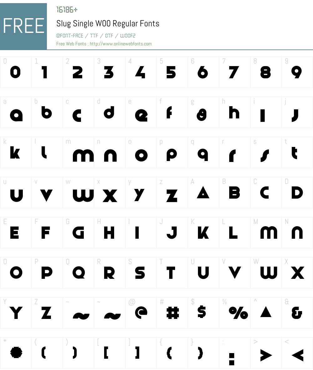SlugSingleW00-Regular Font Screenshots