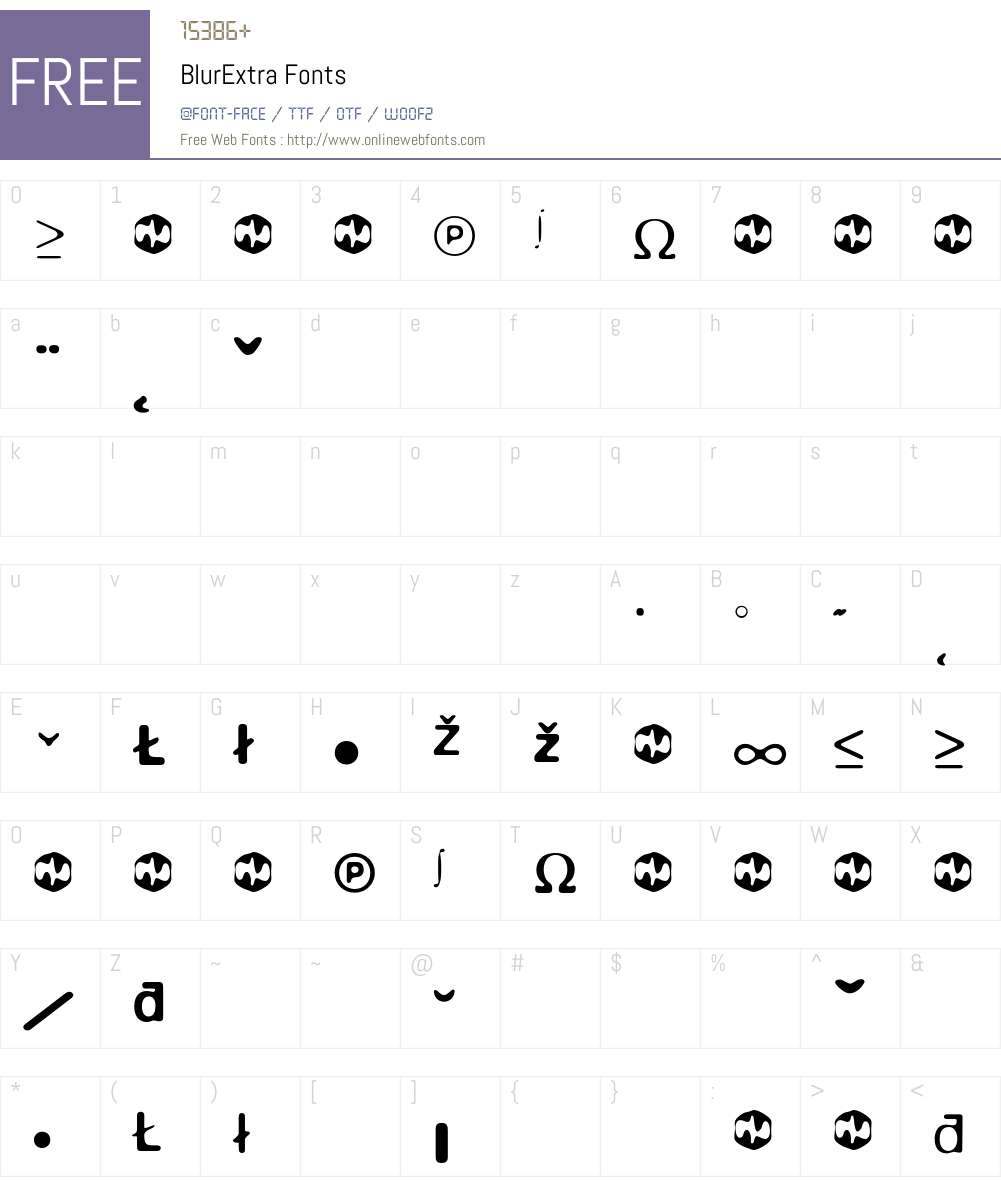 BlurExtra Font Screenshots