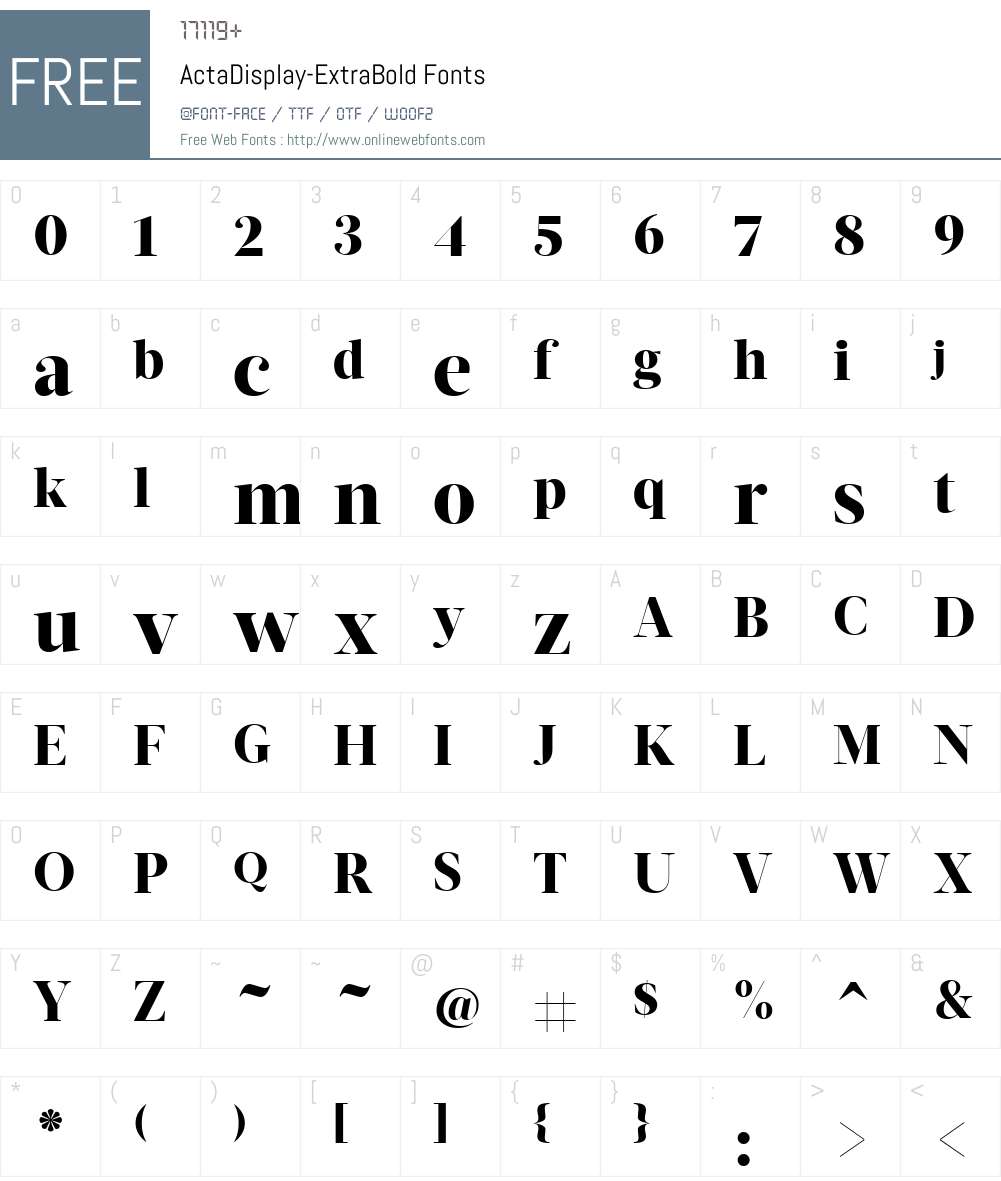ActaDisplay-ExtraBold Font Screenshots