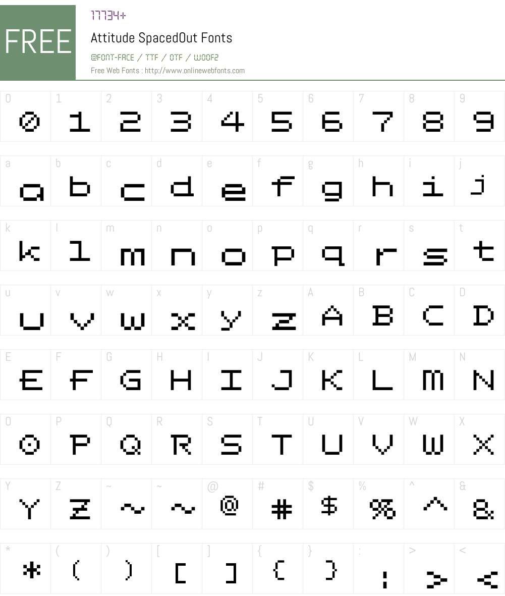 Attitude SpacedOut Font Screenshots
