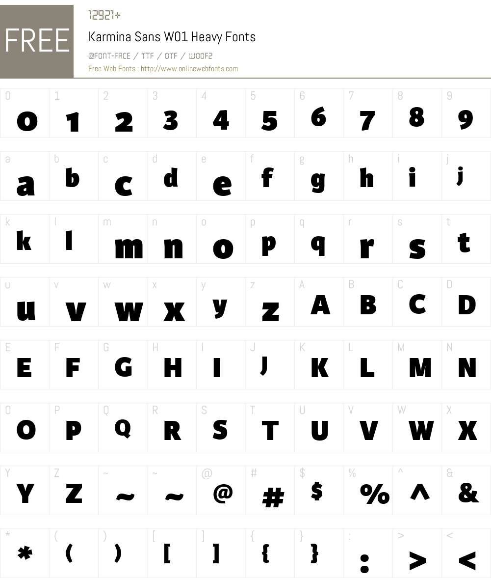 KarminaSansW01-Heavy Font Screenshots