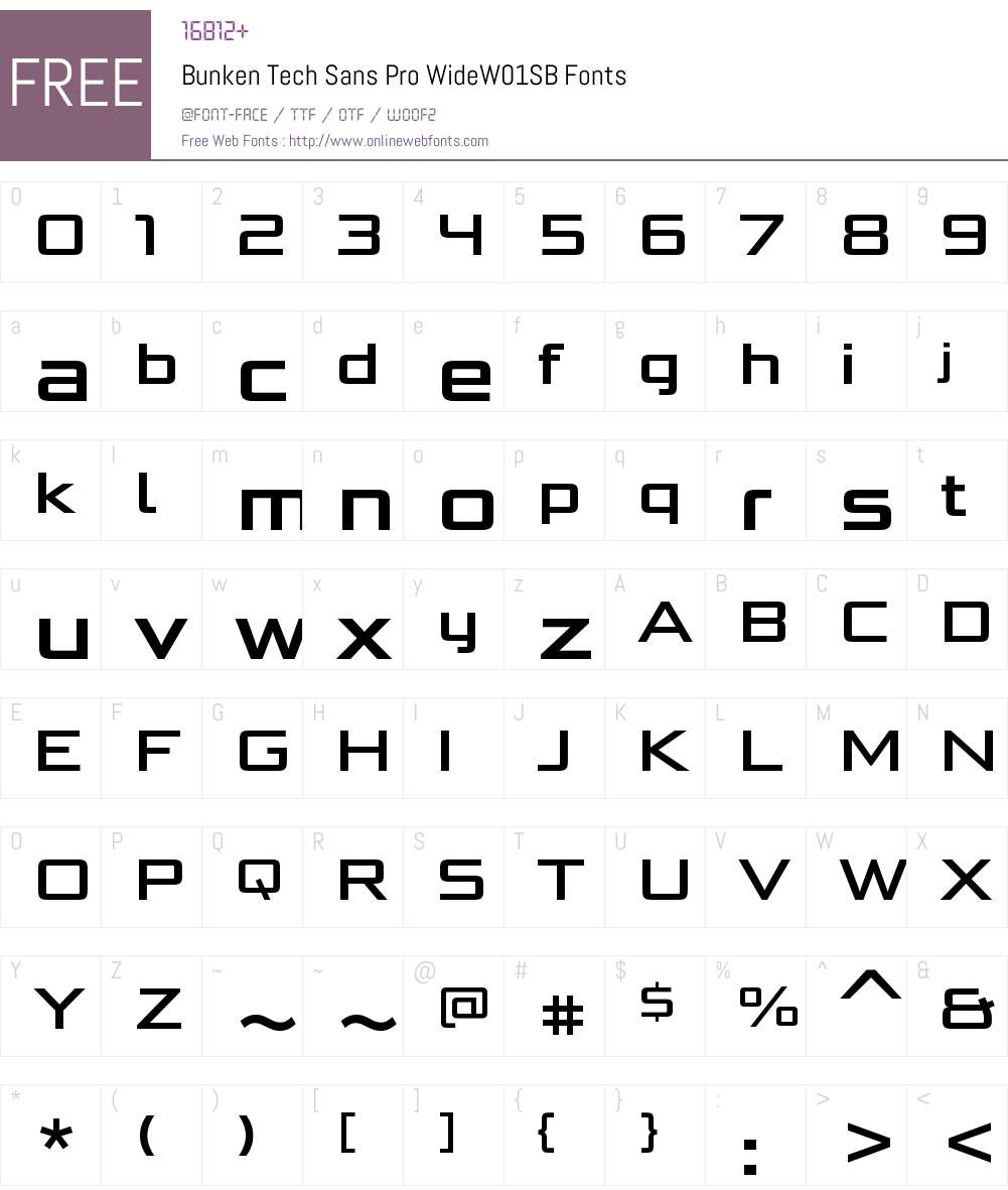 BunkenTechSansProWideW01-SB Font Screenshots