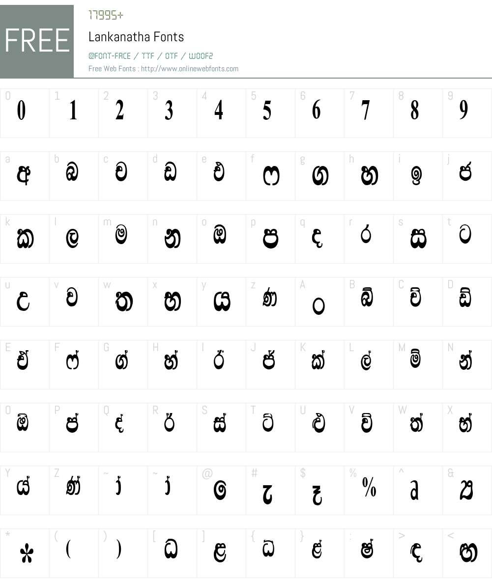 Lankanatha Font Screenshots