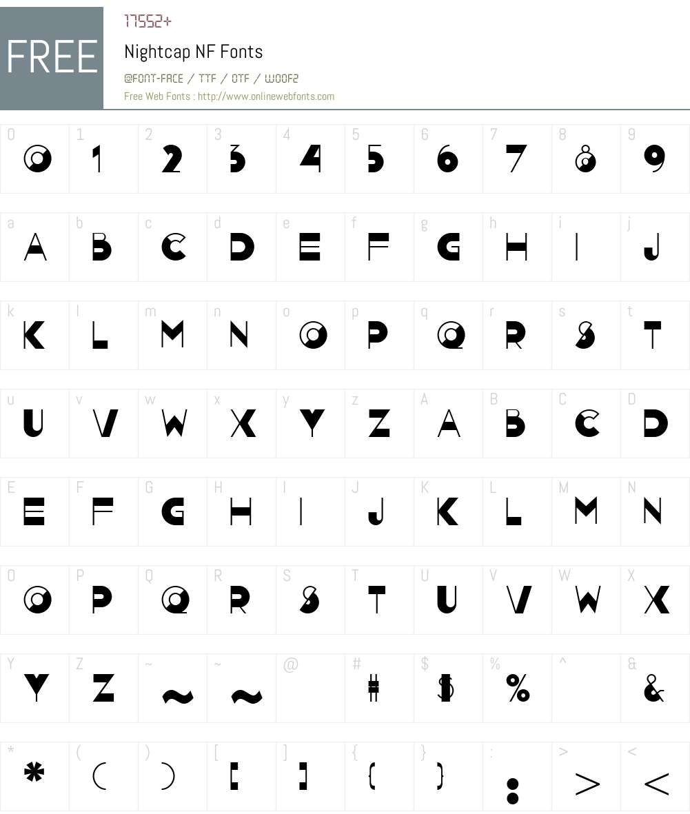 Nightcap NF Font Screenshots