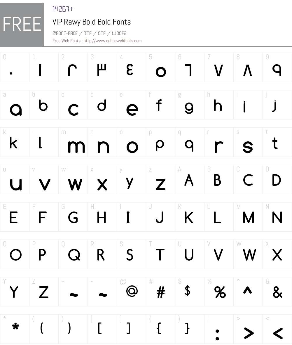 VIP Rawy Bold Font Screenshots