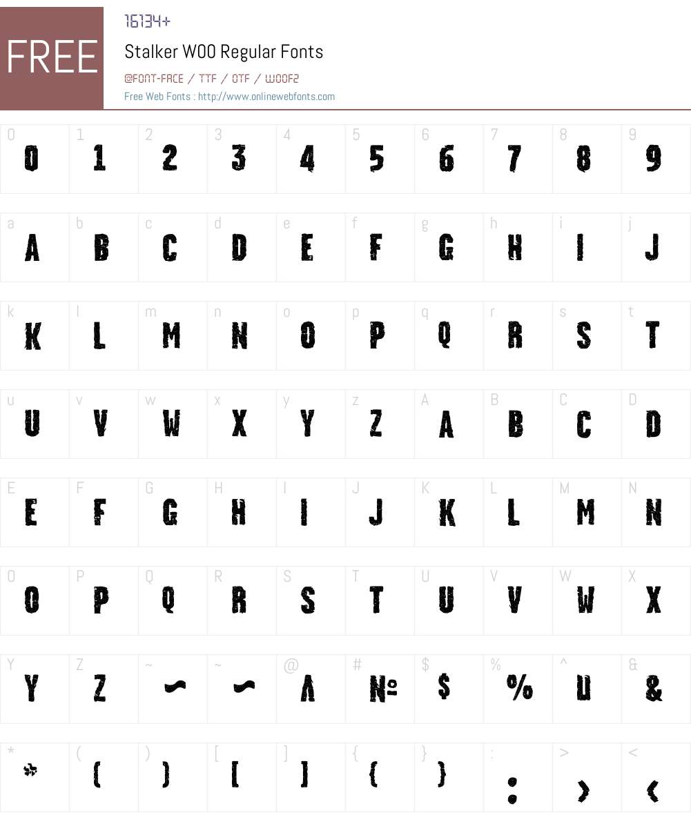 StalkerW00-Regular Font Screenshots