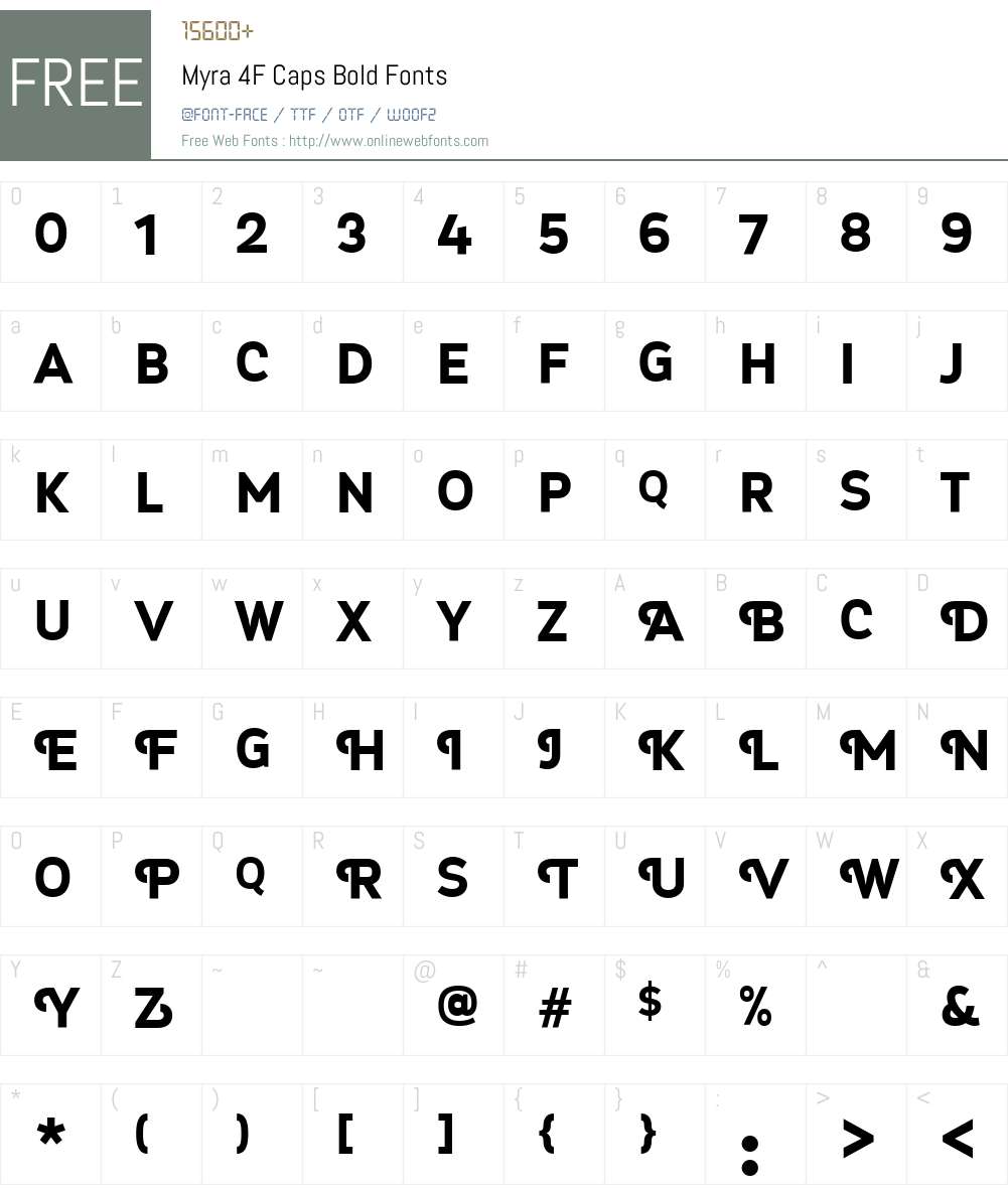 Myra 4F Caps Font Screenshots
