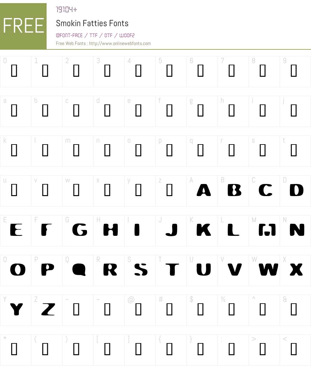 Smokin Fatties Font Screenshots