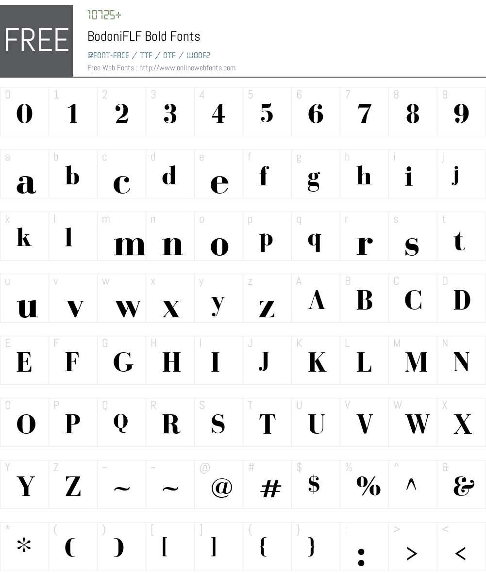 BodoniFLF Font Screenshots