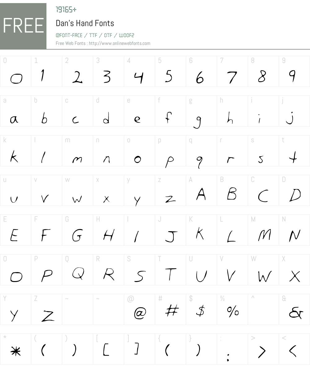 Dan's Hand Font Screenshots