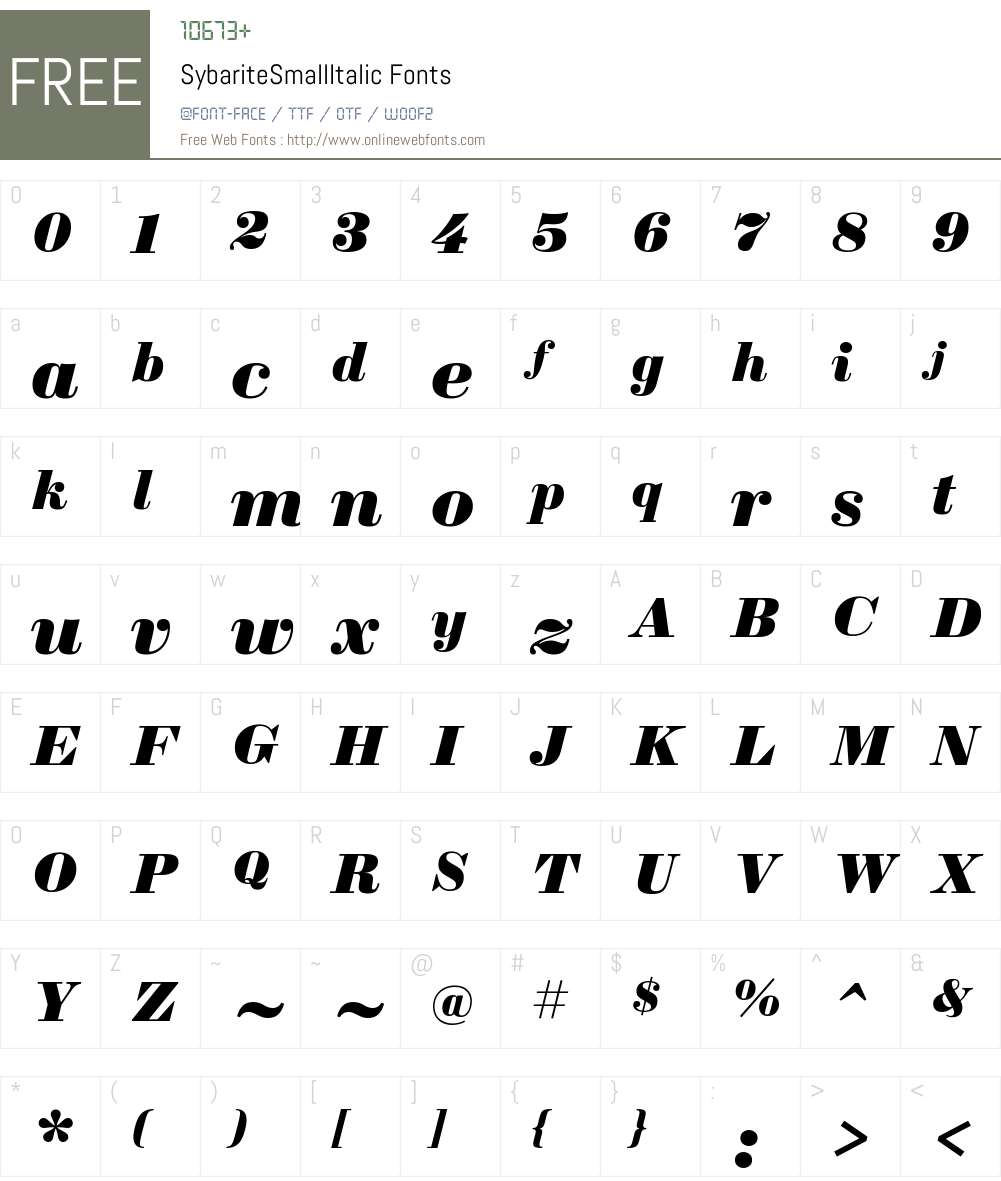 Sybarite Small Font Screenshots