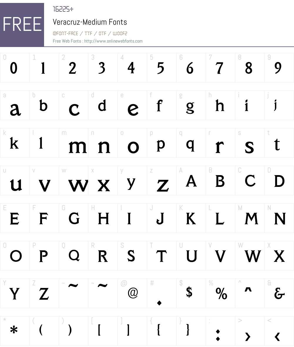 Veracruz-Medium Font Screenshots