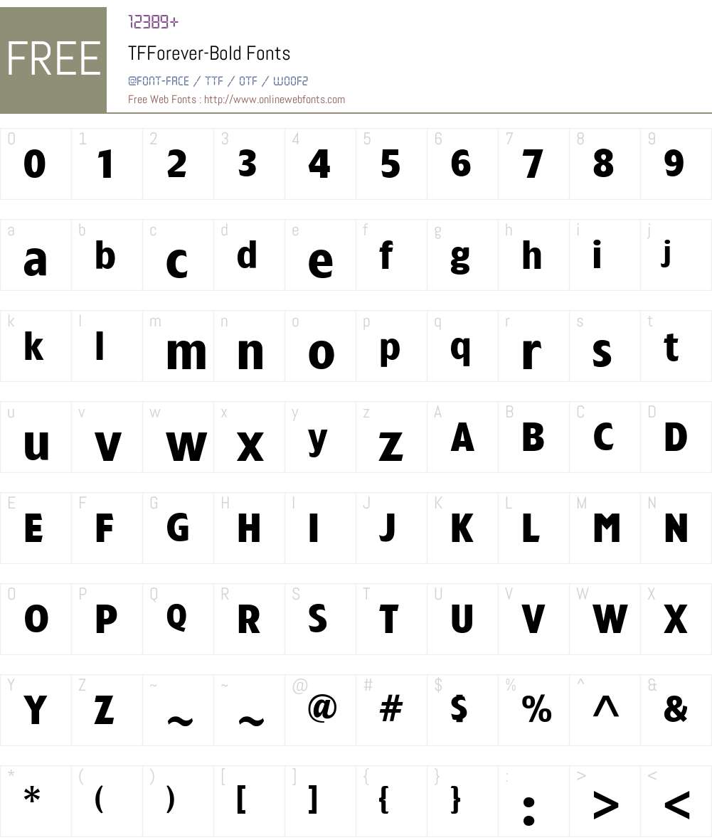 TFForever Font Screenshots