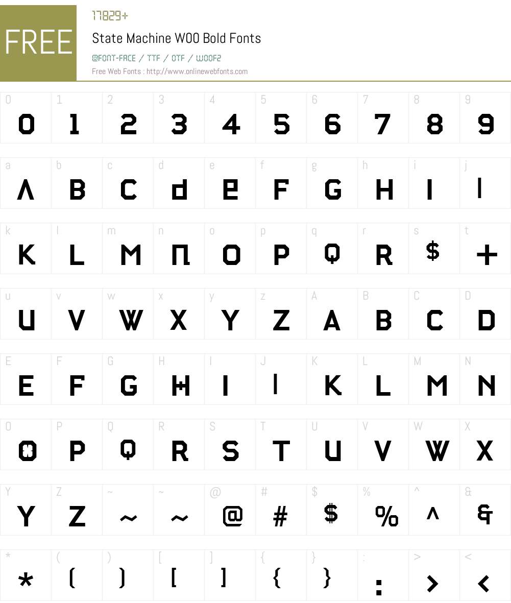 StateMachineW00-Bold Font Screenshots