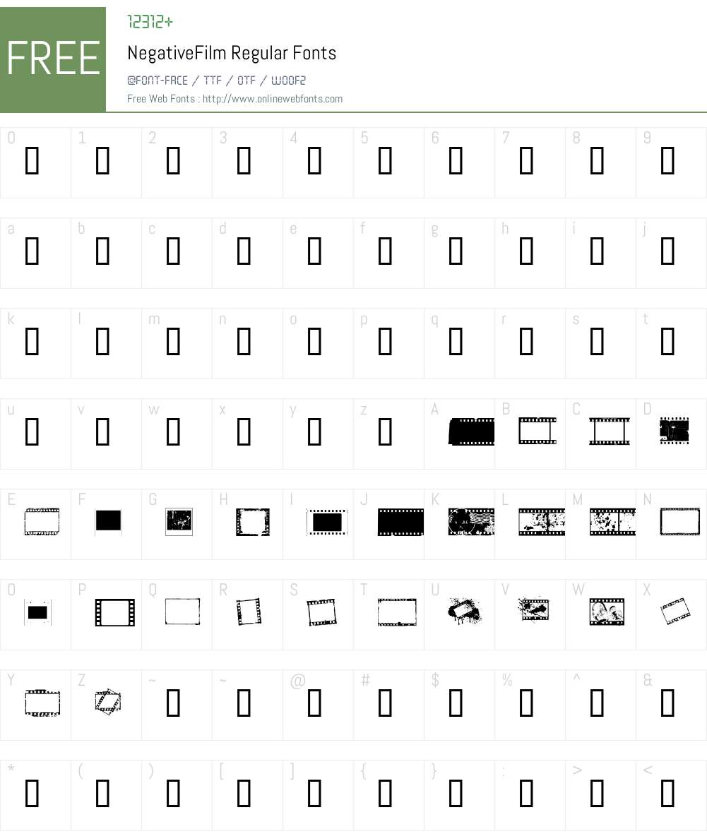 NegativeFilm Font Screenshots