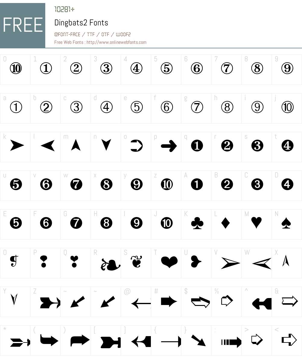 Dingbats2 Font Screenshots