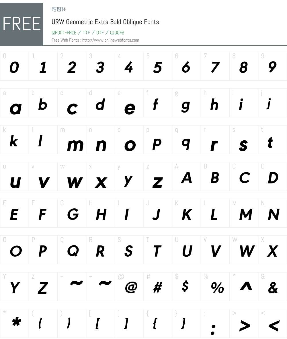 URW Geometric Extra Bold Font Screenshots