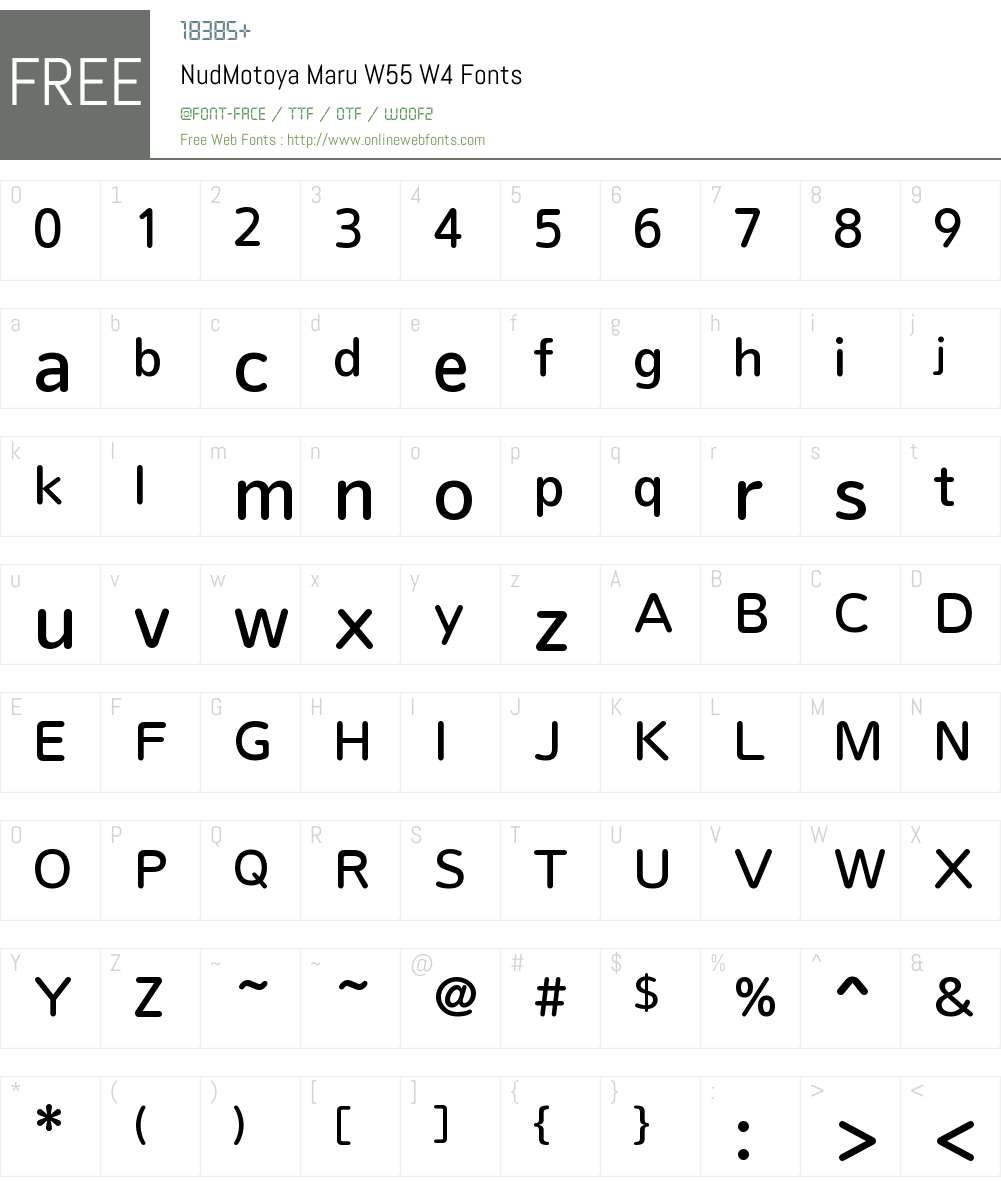 Nud Motoya Maru Font Screenshots