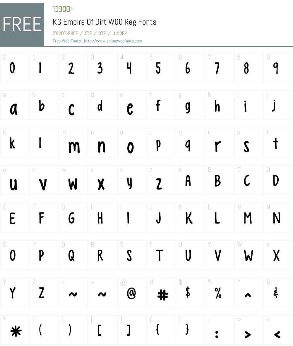 KGEmpireOfDirtW00-Reg Font Screenshots