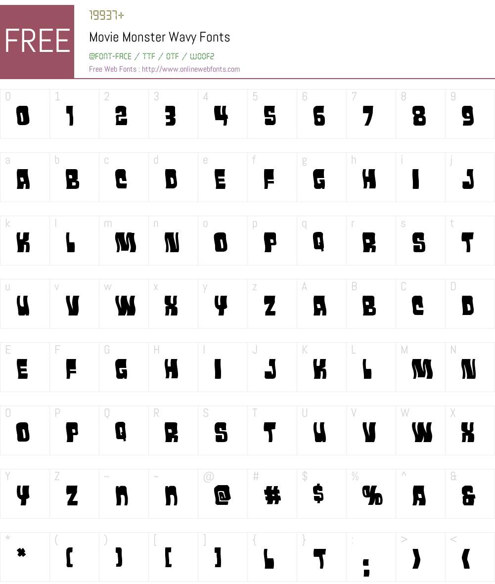 Movie Monster Wavy 1.0; 2022 Fonts Free Download - OnlineWebFonts.COM