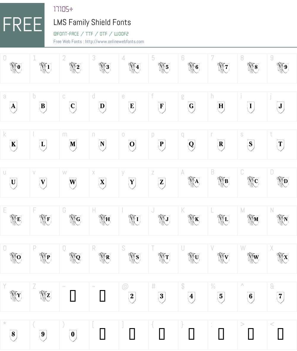 LMS Family Shield Font Screenshots