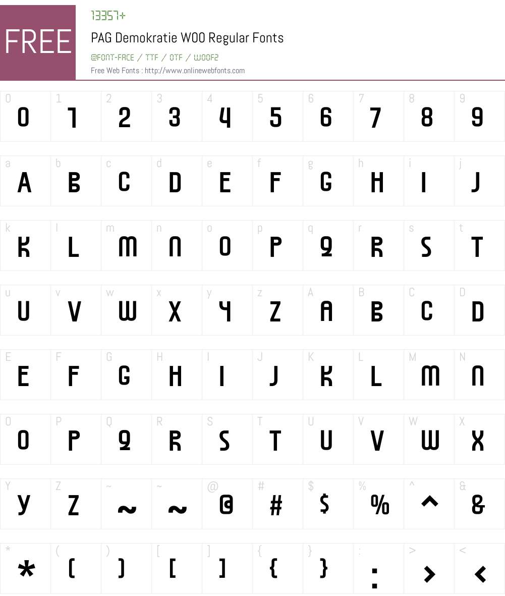 PAGDemokratieW00-Regular Font Screenshots