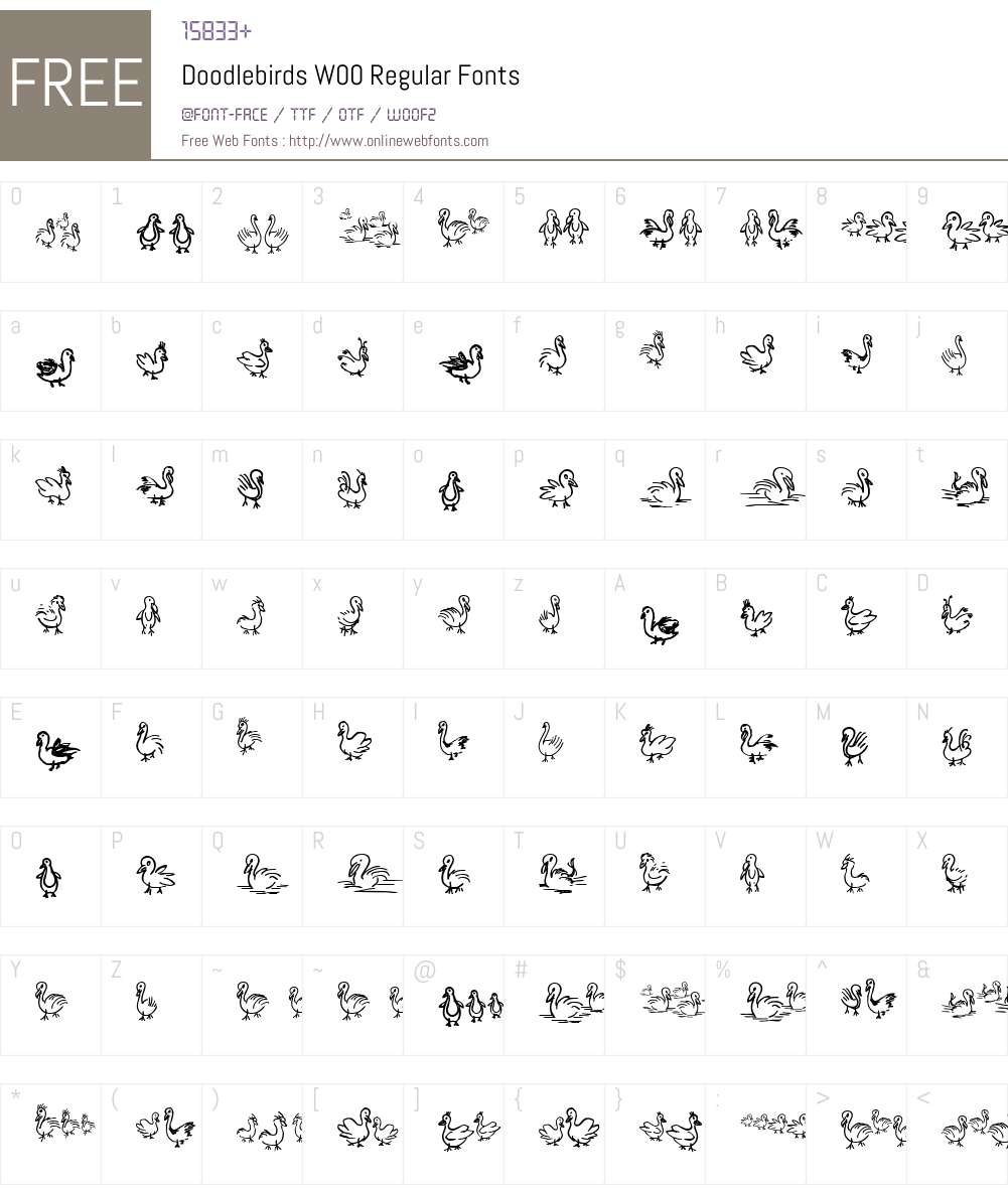 DoodlebirdsW00-Regular Font Screenshots