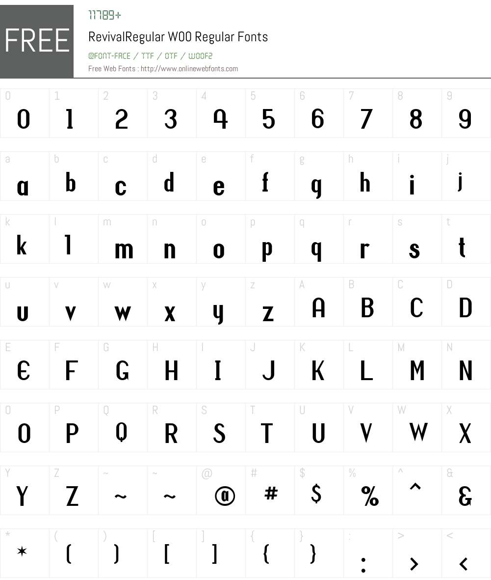 Revival Font Screenshots