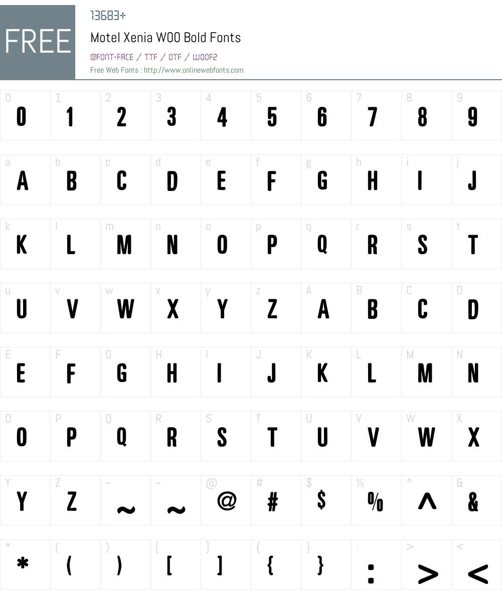 MotelXeniaW00-Bold Font Screenshots