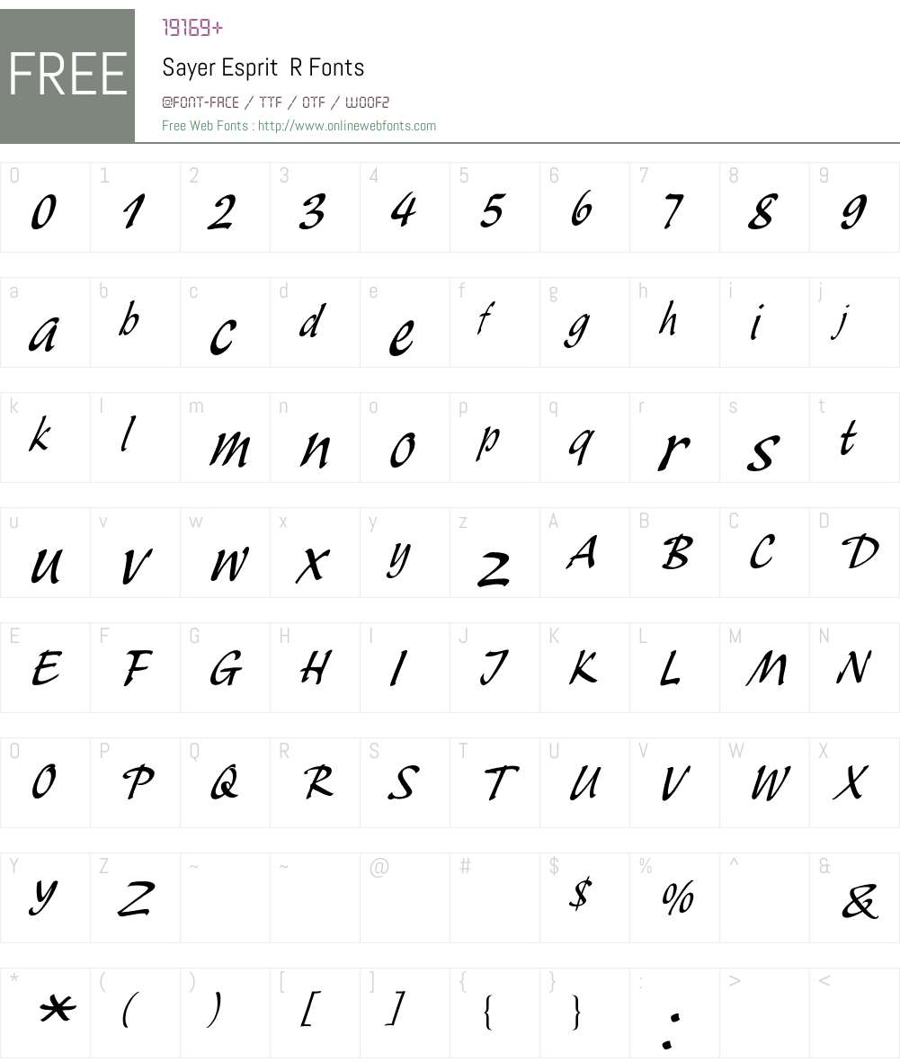 Sayer Esprit BQ Font Screenshots