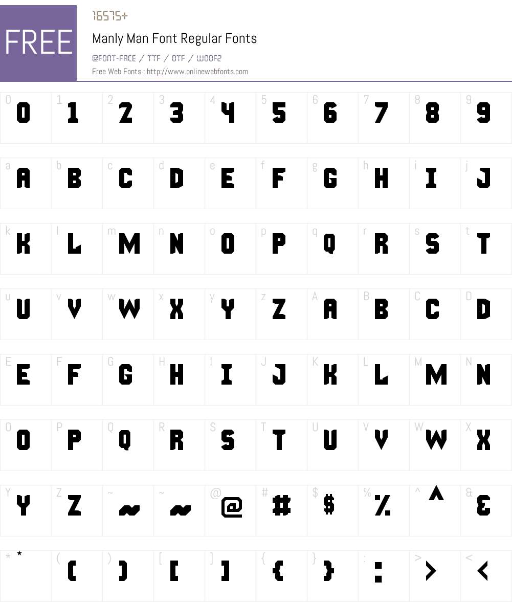 Manly Man Font Font Screenshots