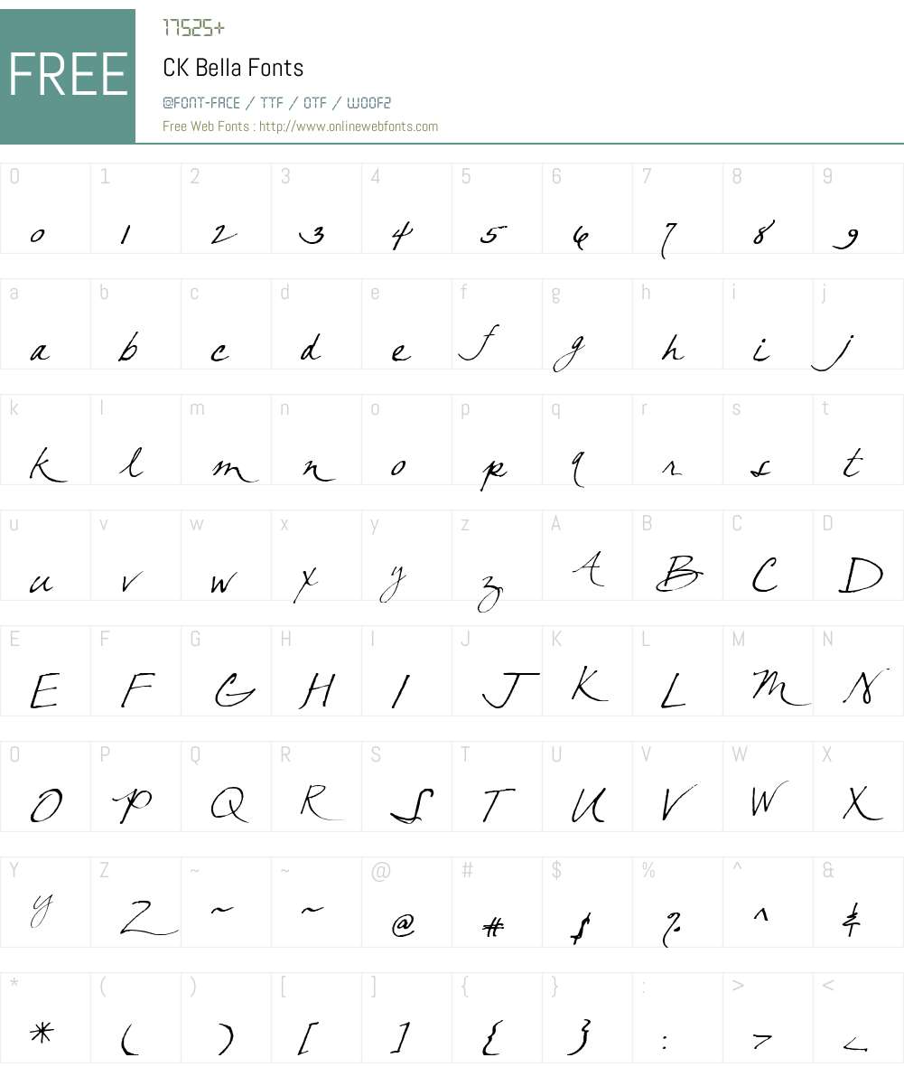 CK Bella Font Screenshots