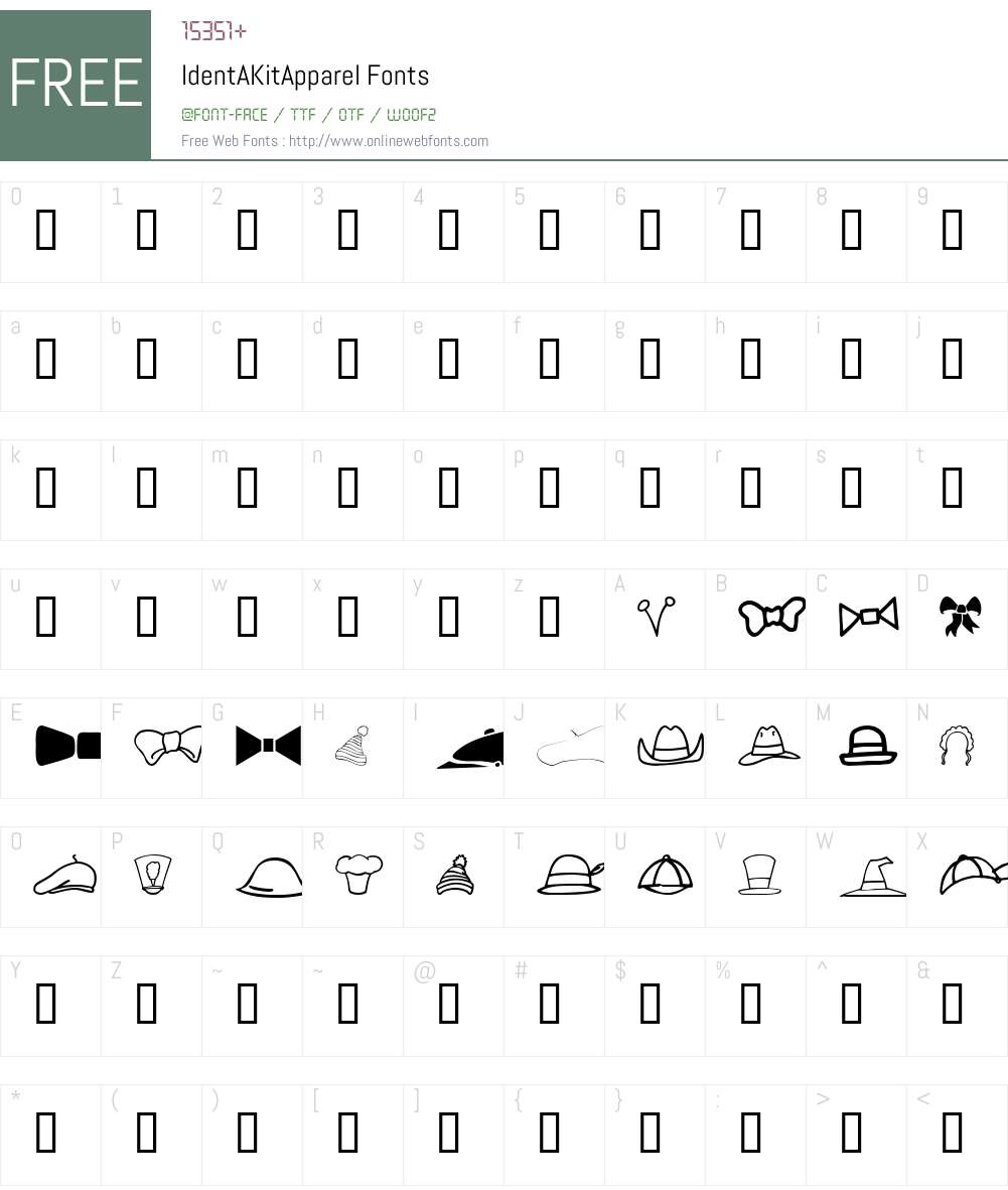 IdentAKitApparel Font Screenshots