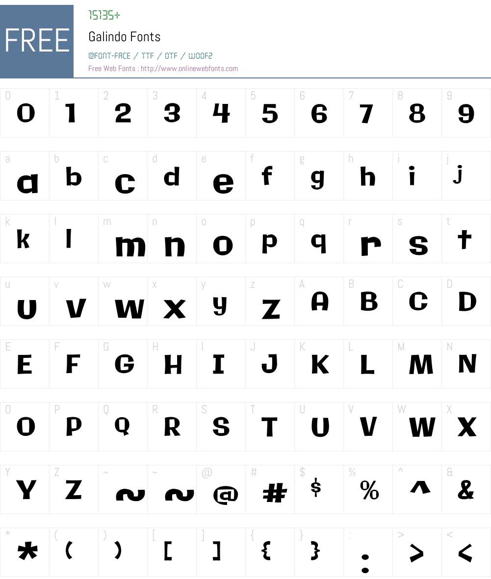 Galindo Font Screenshots