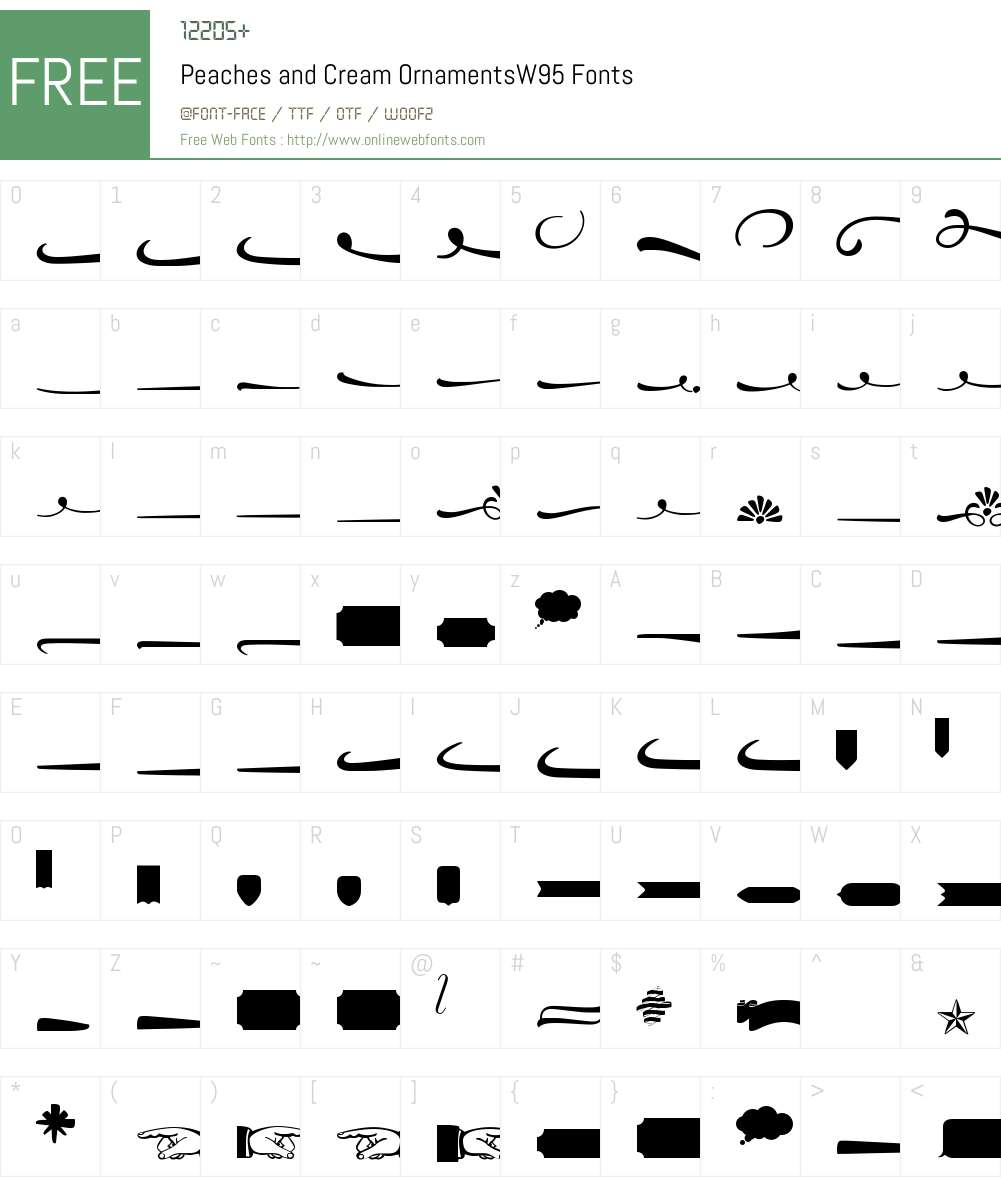 PeachesandCreamOrnamentsW95 Font Screenshots