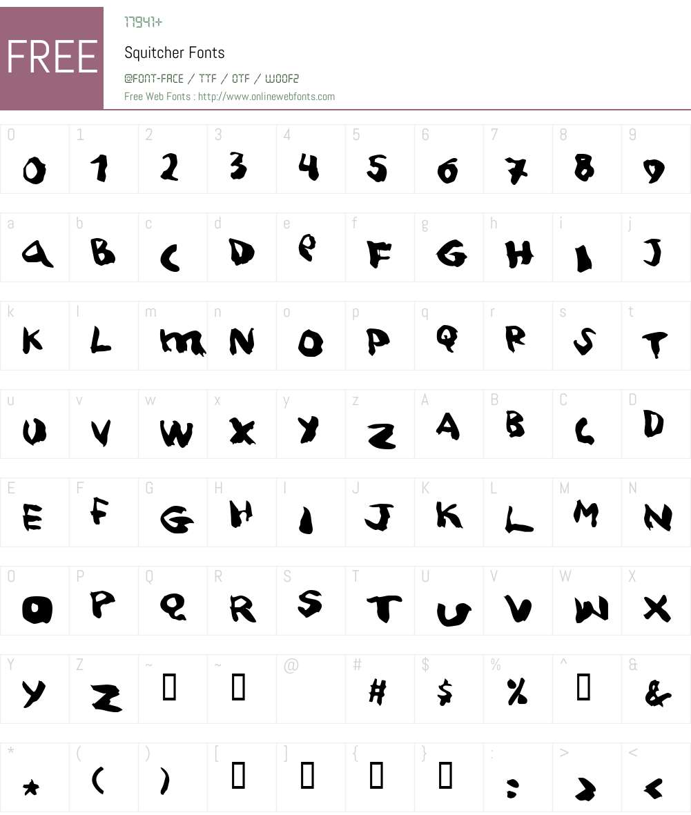 Squitcher Font Screenshots