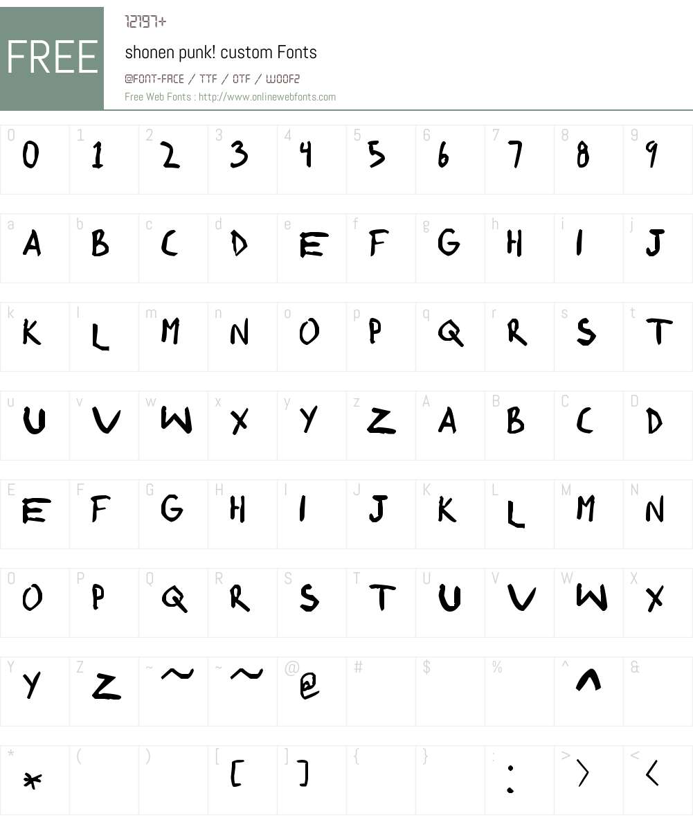shonen punk! custom Font Screenshots