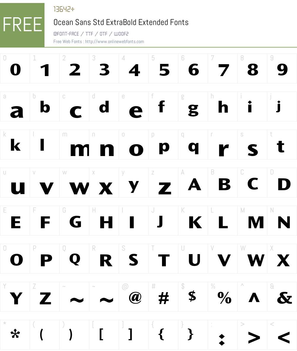 Ocean Sans Std Font Screenshots