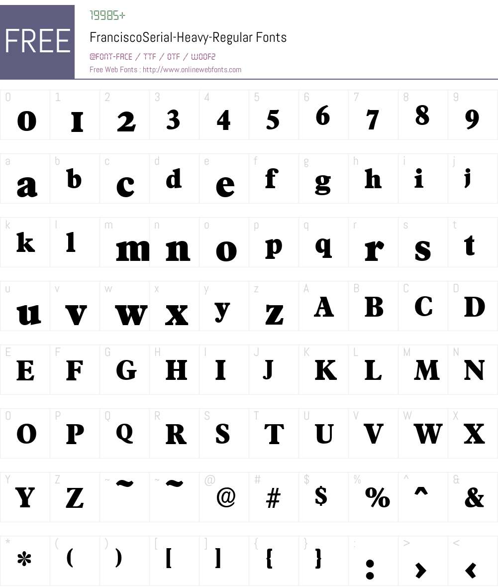 FranciscoSerial-Heavy Font Screenshots